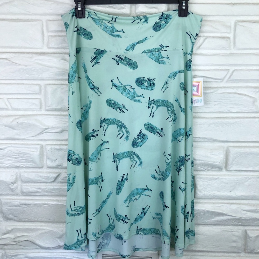 LuLaRoe Azure skirt w/ foxes